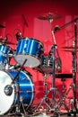 Drumkit in front of Blue Background Royalty Free Stock Photo