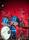 Drumkit in front of Blue Background Royalty Free Stock Photo