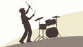 Drummer in Action: Dynamic Music Performance and Rhythm, vector design Generative AI Royalty Free Stock Photo