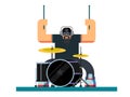 Drummer character flat illustration Royalty Free Stock Photo