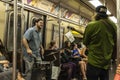 Drummer and guitarist playing in New York City, USA