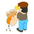 Drummer icon, isometric style