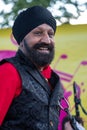 Drummer Jonny Kalsi from the Dhol Foundation playing at an annual concert of Jewish Klezmer music in Regent`s Park in London UK.