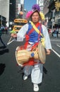 Drummer marching at the Korean Day Parade