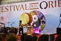 Drummer performing at the Festival of the Orient in Rome Italy