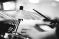 Drummer playing drums Royalty Free Stock Photo