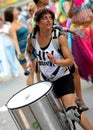 Drummer playing while parades