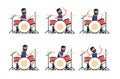 Drummer plays the drum set