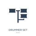 drummer set icon in trendy design style. drummer set icon isolated on white background. drummer set vector icon simple and modern Royalty Free Stock Photo