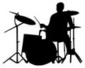 Drummer silhouette Royalty Free Stock Photo