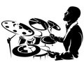 Drummer, silhouette Royalty Free Stock Photo