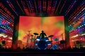 Drummer Silhouette Concert Stage Performance Royalty Free Stock Photo