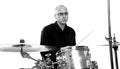Drummer on white Royalty Free Stock Photo