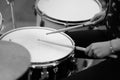 The drummer& x27;s hands with chopsticks Royalty Free Stock Photo