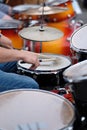 The drummer& x27;s hands Royalty Free Stock Photo