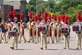 Drummers Lead Sibley Band at Mendota Parade Royalty Free Stock Photo