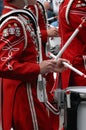 Drummers in marching band Royalty Free Stock Photo