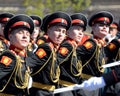 Drummers of the Moscow military music school in red square during the General rehearsal of the parade dedicated anniversary of th