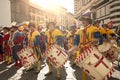 Drummers parade in the Cathedral Square Piazza San Giovanni during a historical reenactement Royalty Free Stock Photo