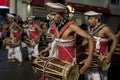 Drummers perform during the Esala Perahera.