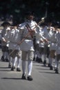 Drummers in white colonial uniforms Royalty Free Stock Photo