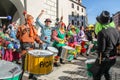 Drumming band playing at Munich`s carnival party