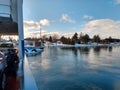 Drummond island with a blue sky in the winter