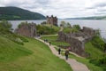 Urquhart Castle Grounds and Loch Ness, Scotland Scenic View Royalty Free Stock Photo