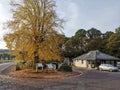 Drumnadrochit, United Kingdom - 21 OCTOBER 2019 : Autumn colors around Tourist Information Center in the village.