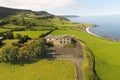 Drumnagreagh House Hotel derelict ruin in Glenarm Co Antrim Northern Ireland