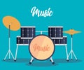 Drums battery instrument icon Royalty Free Stock Photo