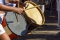 Drums being played during samba performance