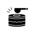 Drums black glyph icon