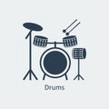 Drums icon logo element. Vector Illustration