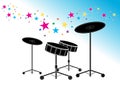 Drums silhouette Royalty Free Stock Photo