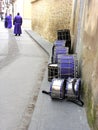 Drums on the street,Rubielos de Mora, Gudar mountains ,Teruel ,Aragon, Spain