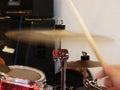 Drumstick cymbal vibrating