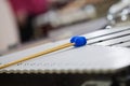 Drumsticks lying on vibraphone