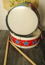 Christmas drum. Fourth of July stars stripes