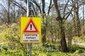 Drunen, The Netherlands - March 31, 2020: dutch sign saying that cyclers from the right have priority