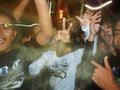 Drunk Balinese Young Men Celebrating Ogoh-Ogoh Royalty Free Stock Photo