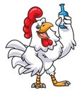 Drunk cartoon rooster drinking a beer Royalty Free Stock Photo