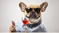 Drunk dog drinking a cocktail Royalty Free Stock Photo