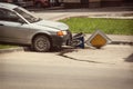 Drunk driver cut in road Zach with a pedestrian Royalty Free Stock Photo