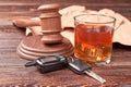 Drunk driving concept. Royalty Free Stock Photo