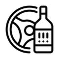 Drunk driving icon vector outline illustration