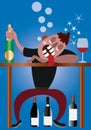 Drinking Problem, a drunk fellow completely passed out after a night of heavy drinking Royalty Free Stock Photo