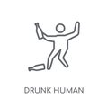 drunk human linear icon. Modern outline drunk human logo concept