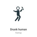 Drunk human vector icon on white background. Flat vector drunk human icon symbol sign from modern feelings collection for mobile