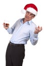 Drunk Man in Christmas Santa Hat